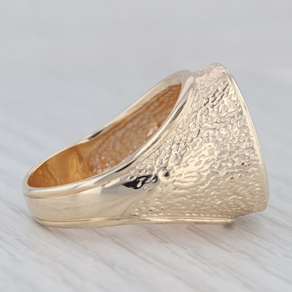 Gray Authentic 1908 American Eagle Indian Head Coin Ring 14k 900 Gold 2.50 USD Sz 13
