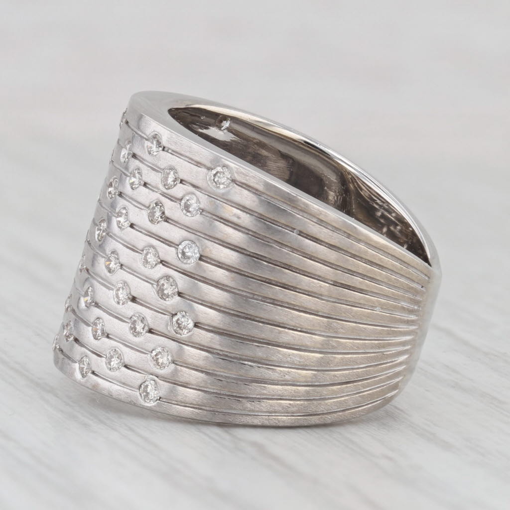 Light Gray 0.55ctw Diamond Cluster Ring 14k White Gold Size 6.25 Cocktail