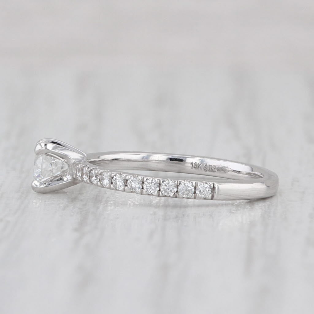 0.40ctw Round Diamond Engagement Ring 18k White Gold Small Size 3