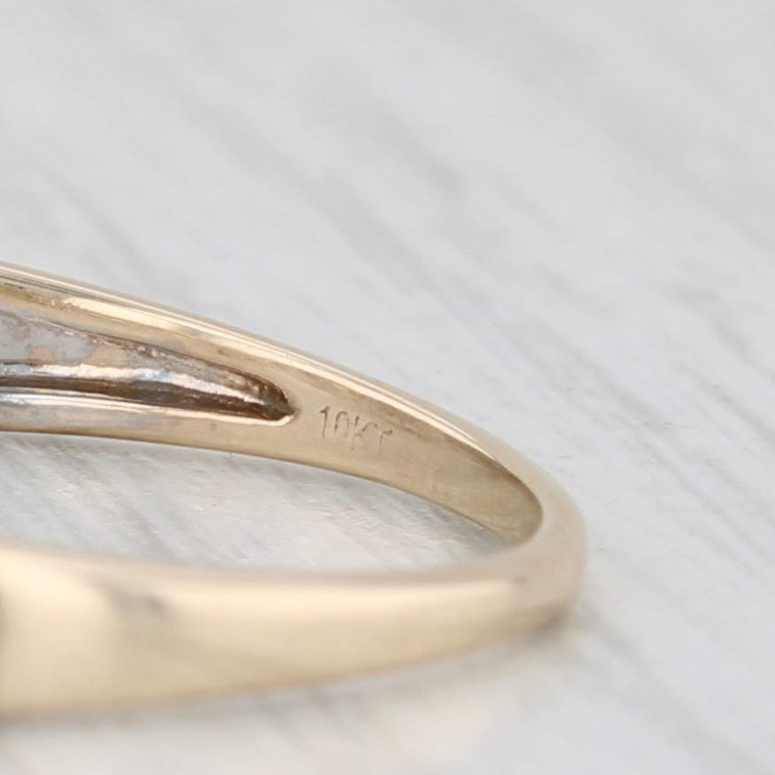 Light Gray Woven Diamond Ring 10k Yellow Gold Size 10.25 Stackable Anniversary Ring