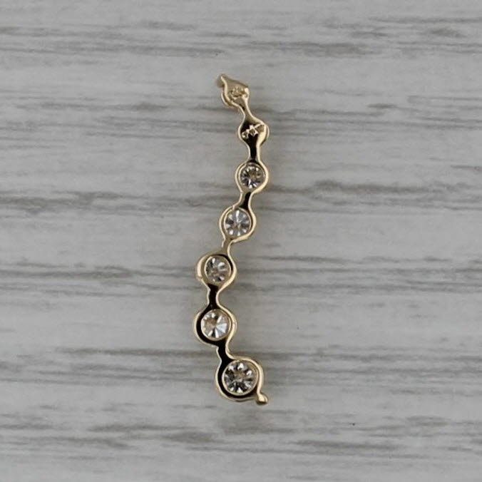 0.50ctw Graduated Diamond Journey Pendant 14k Yellow Gold Floating Drop