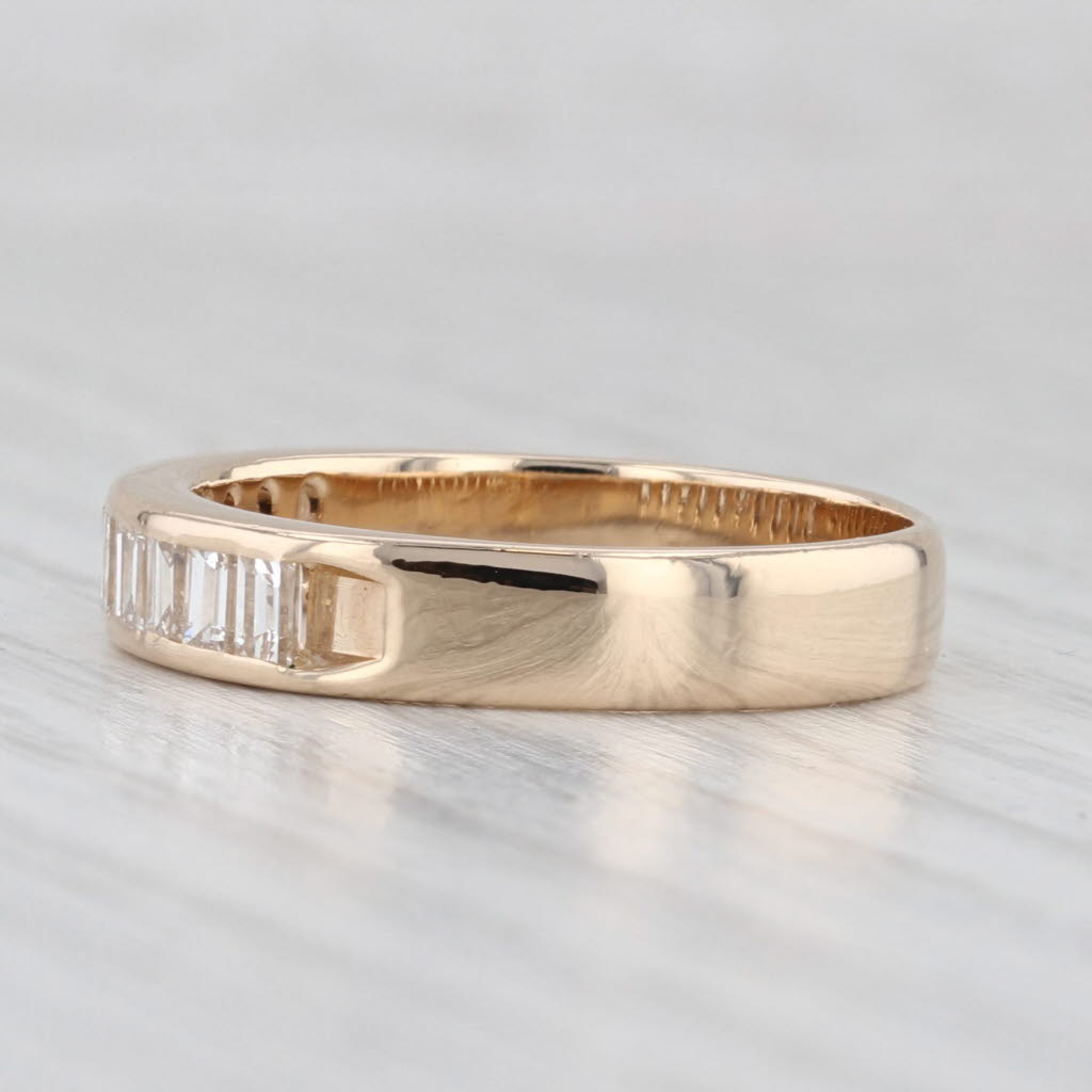 Light Gray 0.92ctw Diamond Wedding Band 14k Yellow Gold Size 8.5 Stackable Anniversary Ring