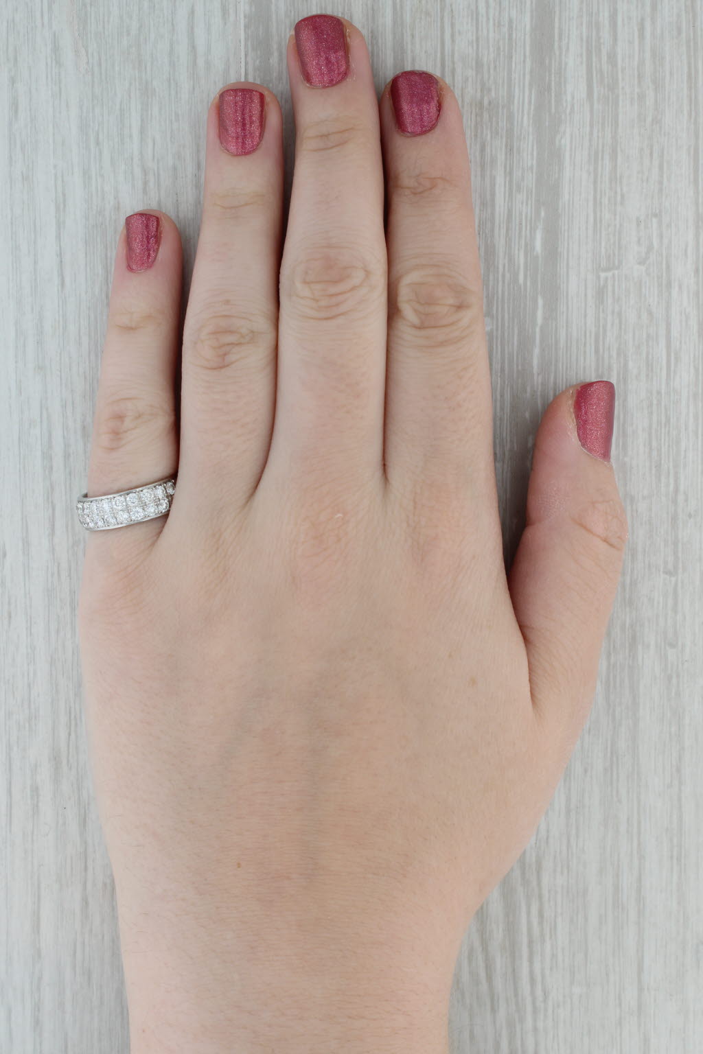 Dark Gray 2.88ctw Diamond Eternity Band 950 Platinum Size 7 Ring Wedding Stackable