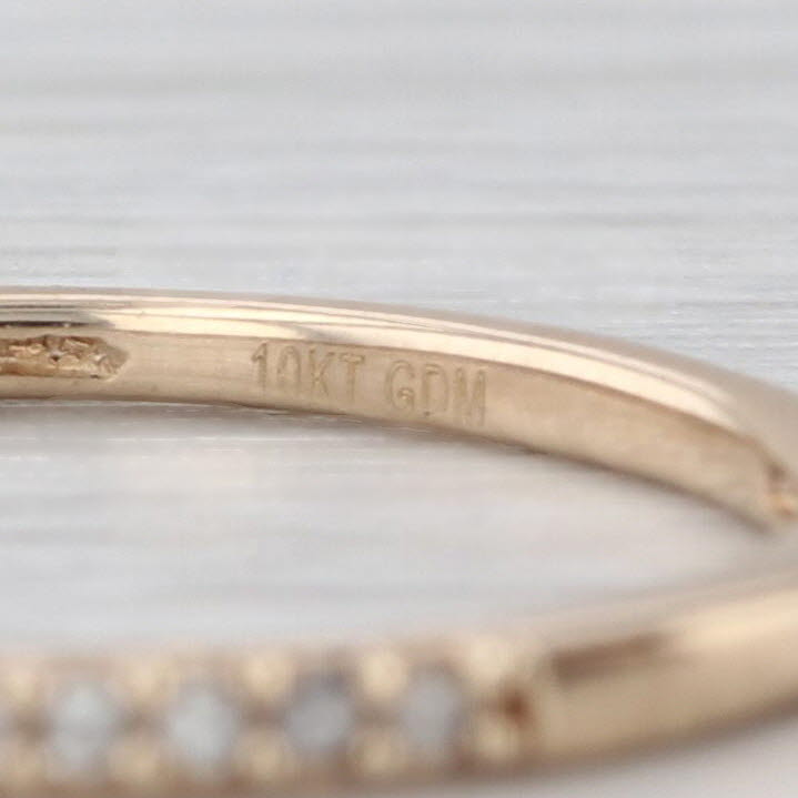 0.13ctw Diamond Wedding Band 10k Yellow Gold Stackable Size 6
