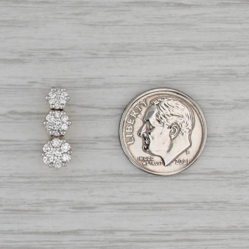 0.40ctw Graduated Diamond Journey Pendant 14k White Yellow Gold
