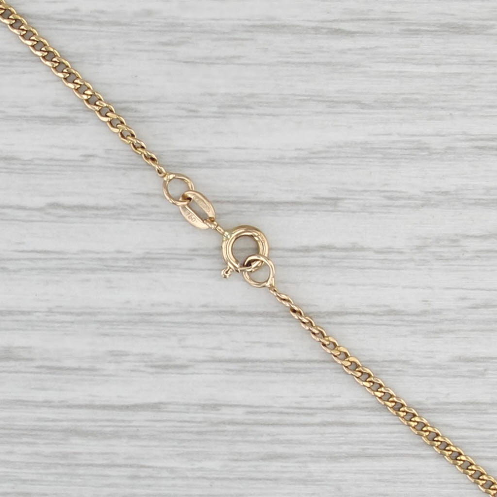 20.5" 2.2mm Curb Chain Necklace 18k Yellow Gold Italian
