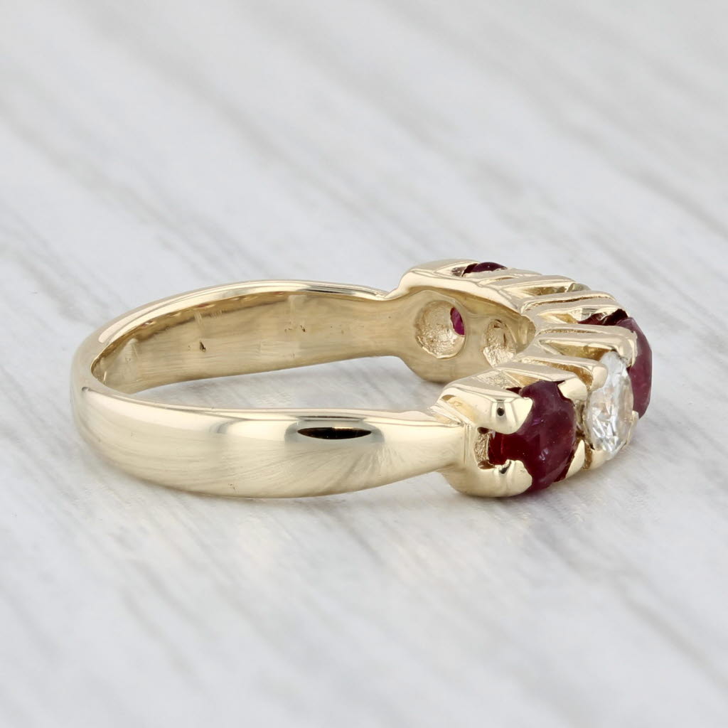 Light Gray 0.85ctw Ruby Diamond Ring 14k Yellow Gold Size 2.75 Stackable