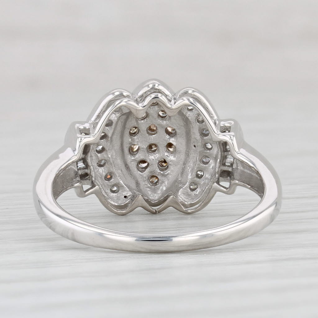 Light Gray 0.35ctw Diamond Cluster Ring 10k White Gold Size 8