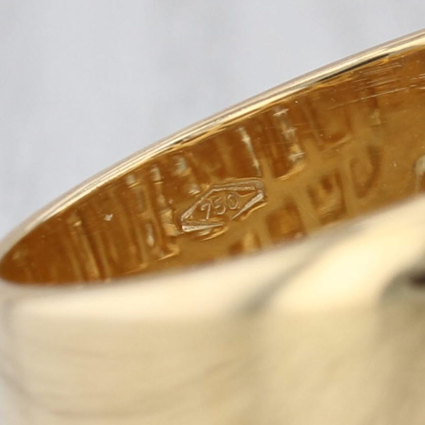 1ctw Diamond Cluster Men's Ring 18k Yellow Gold Size 10.25-10.5