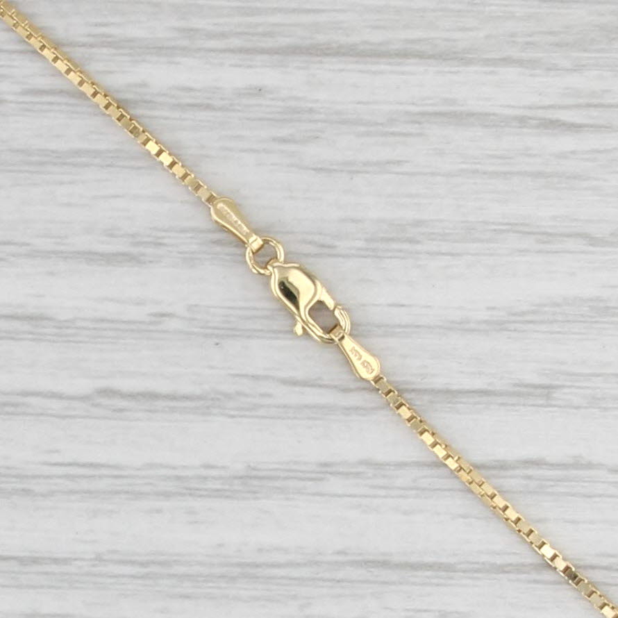 New Box Chain 14k Yellow Gold 16" 1.1mm Lobster Clasp