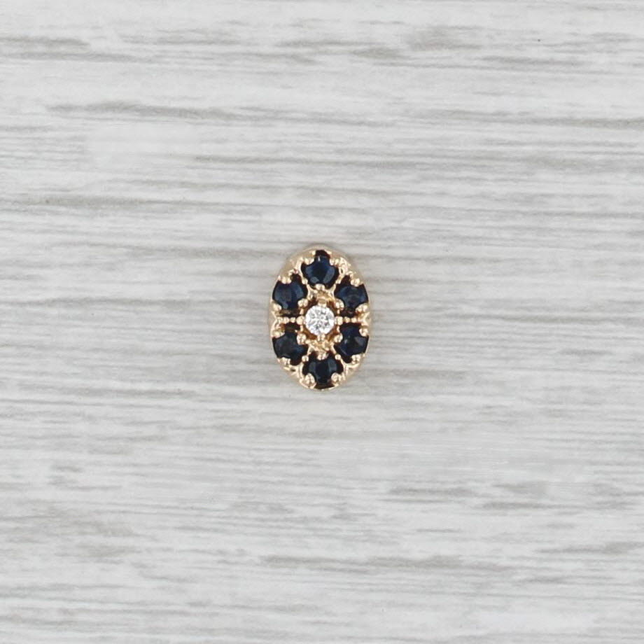 Richard Glatter 0.36ctw Blue Sapphire Diamond Slide Bracelet Charm 14k Gold