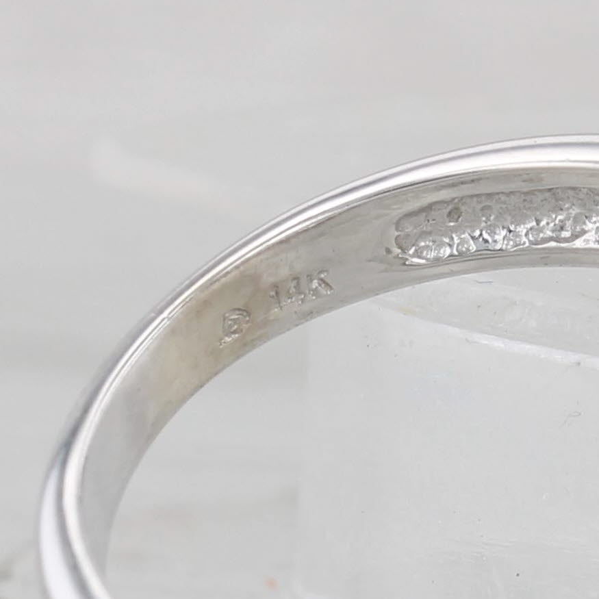 Light Gray 0.28ctw Diamond Cultured Pearl Ring 14k White Gold Size 5.75