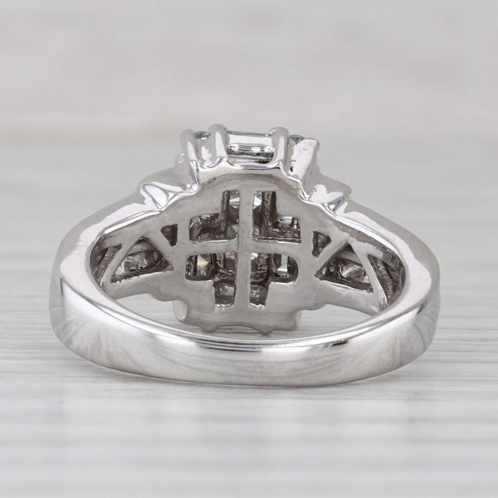 Gray 0.98ctw Diamond Engagement Ring 14k White Gold Size 4.25