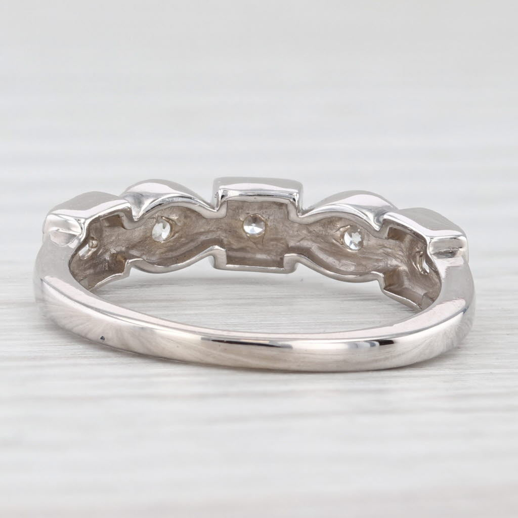 Light Gray 0.50ctw Diamond Wedding Band Stackable Anniversary Ring 14k White Gold Size 7