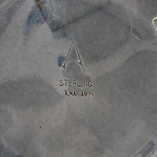 A Mariano Tribal Turtle Pendant Sterling Silver Turquoise Navajo Native American