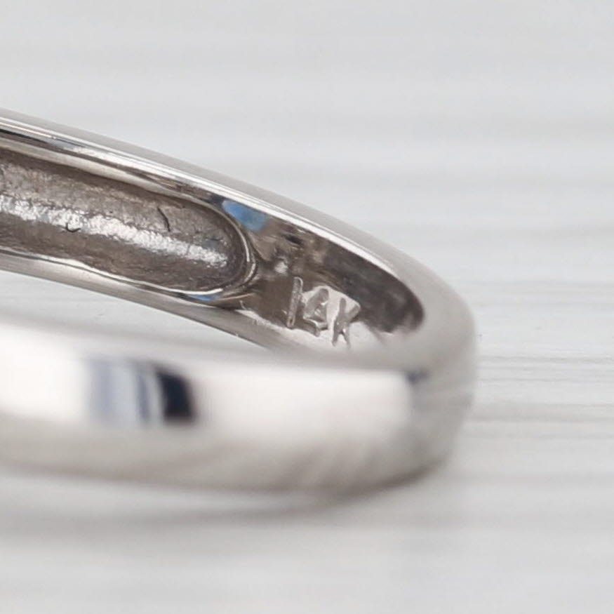 Light Gray 2.04ctw Blue Sapphire Diamond Ring 14k White Gold Size 6.5 Engagement