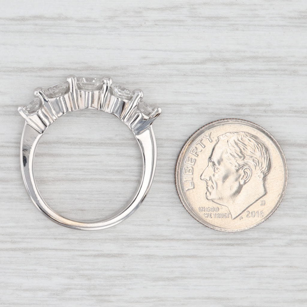 Light Gray 1ctw Diamond Wedding Anniversary Ring 14k White Gold Size 6.5 Stackable Band