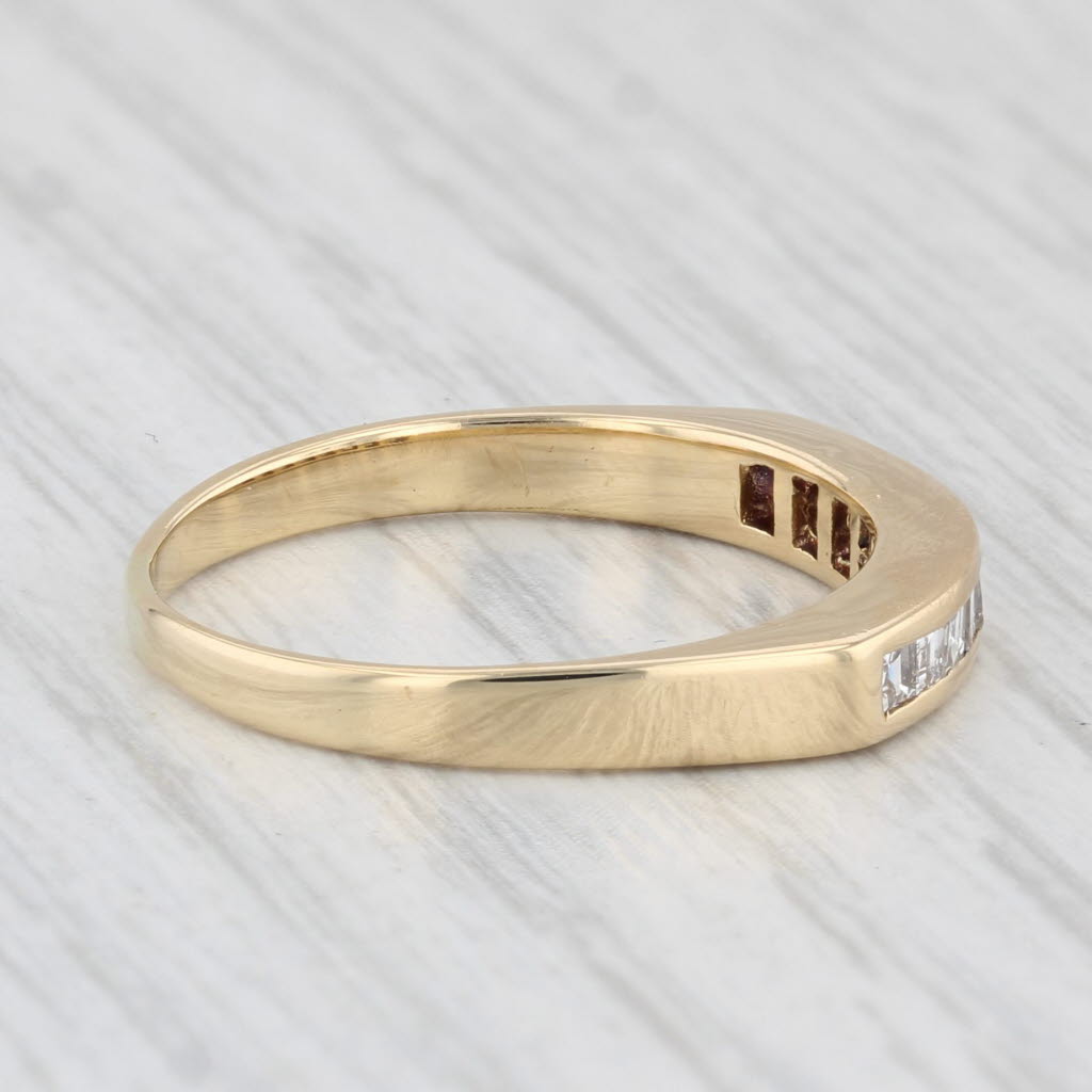 Light Gray 0.50ctw Diamond Wedding Band 18k Yellow Gold Size 7.5 Stackable Channel Set
