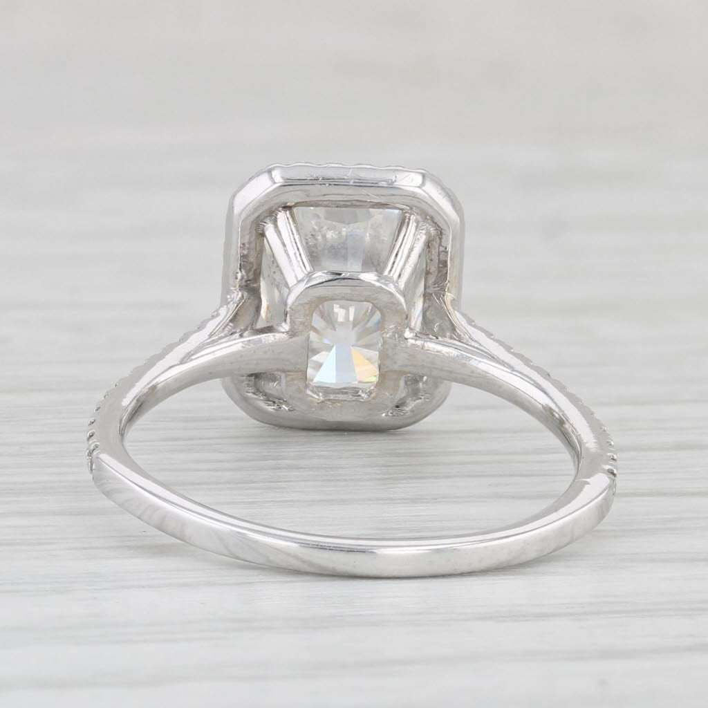 Light Gray Kobelli 3.39ctw Moissanite Halo Semi Mount Engagement Ring 14k White Gold Sz 7.5