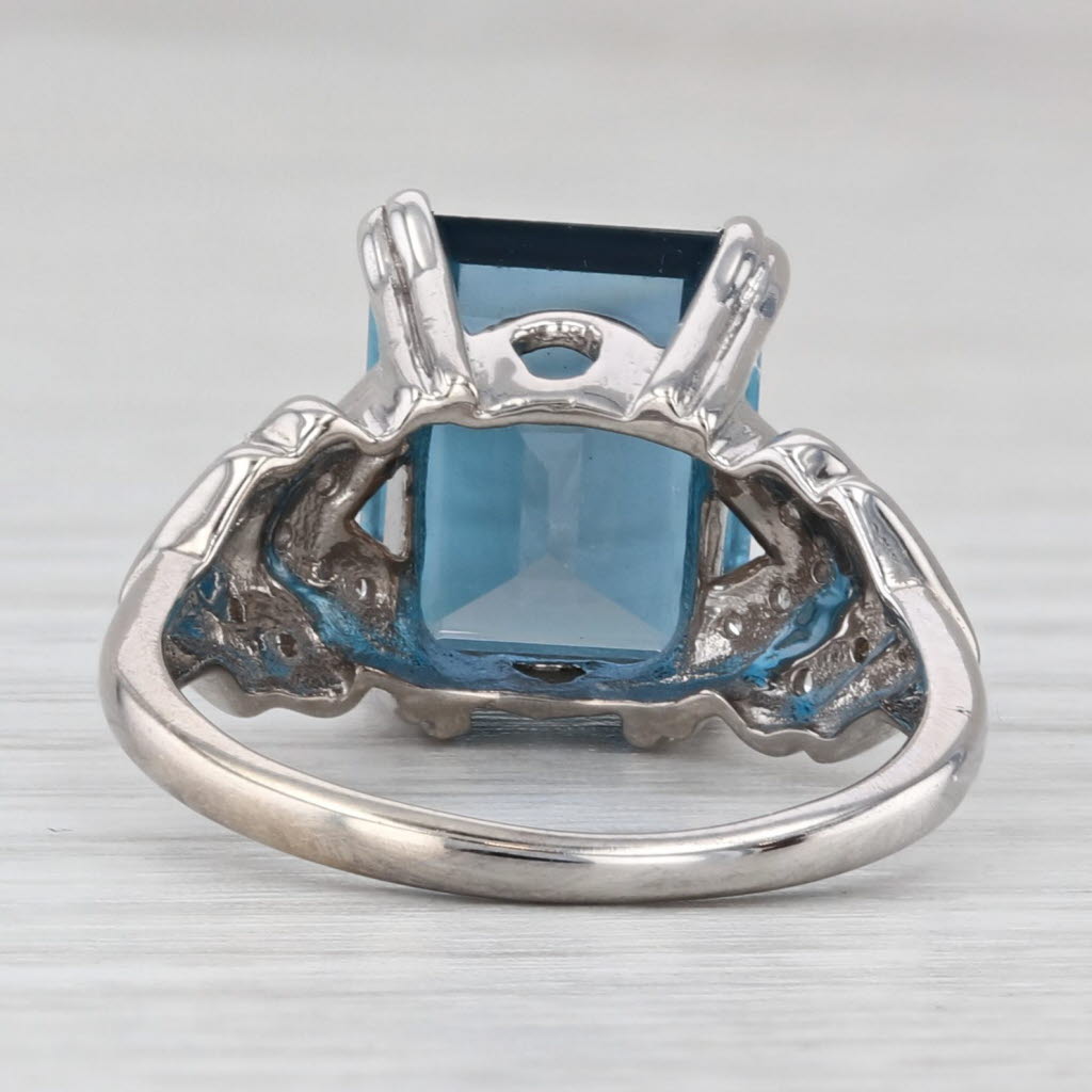 Light Gray 5.08ctw London Blue Topaz Diamond Ring 14k White Gold Size 6.25