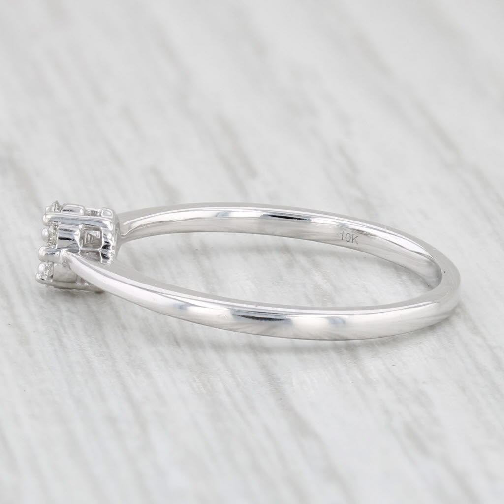 Light Gray Diamond Cluster Ring 10k White Gold Size 5.75 Engagement Stackable