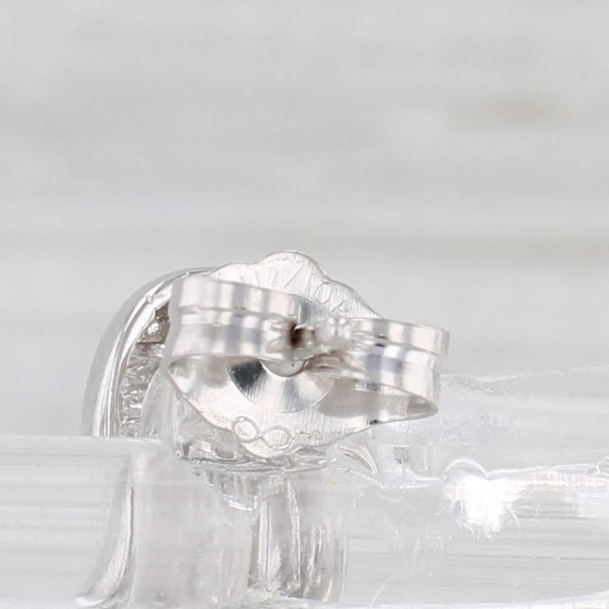 Light Gray 0.28ctw Round Diamond Solitaire Stud Earrings 10k White Gold