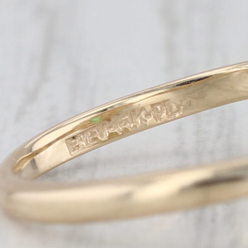 0.42ctw Pear Emerald Diamond Halo Ring 14k Yellow Gold Size 5.25 Engagement