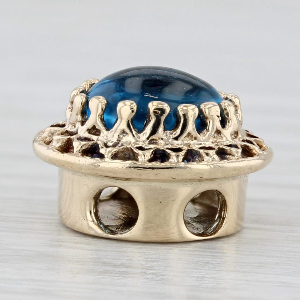 Light Gray Richard Klein Blue Topaz Slide Bracelet Charm 10k Yellow Gold Vintage