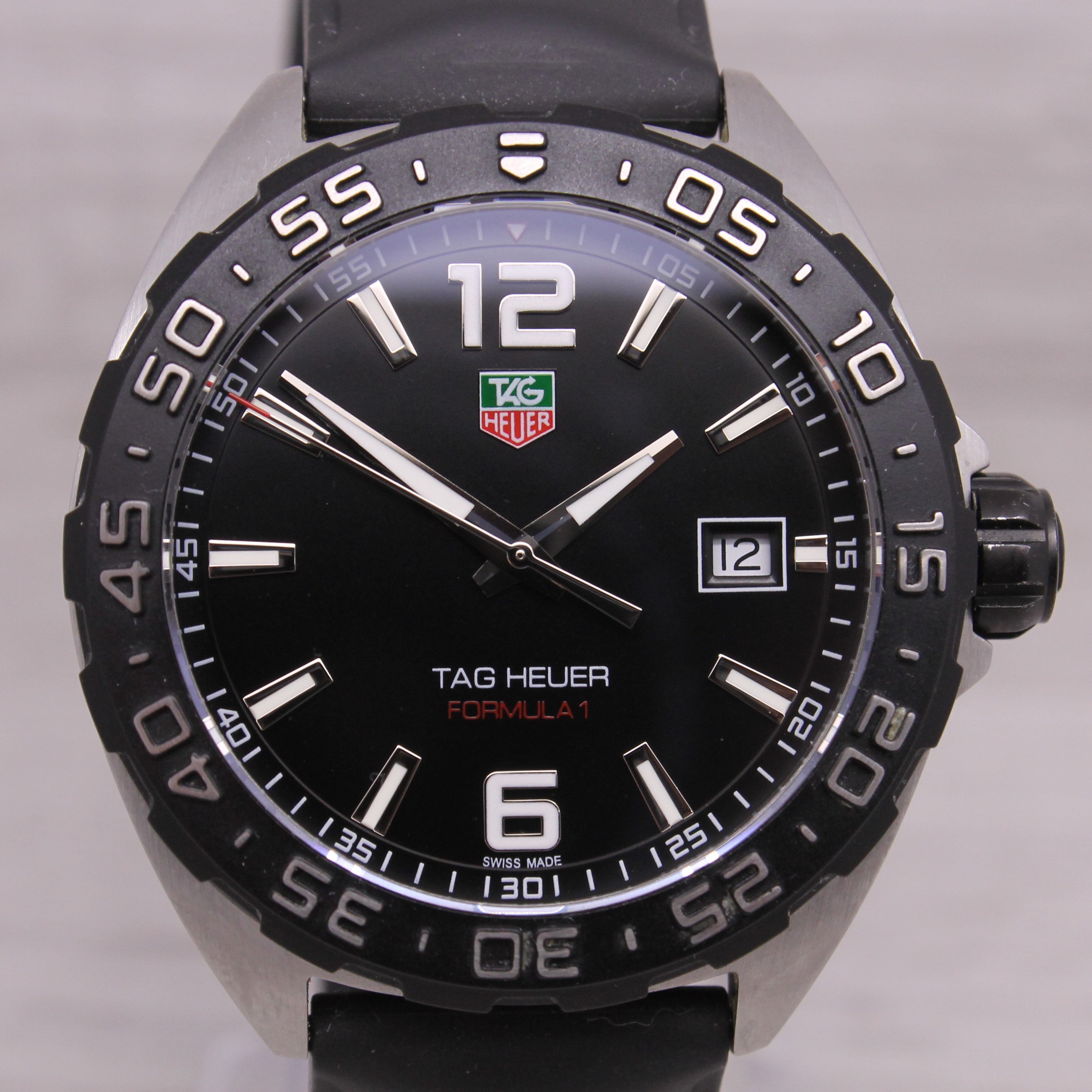 Tag Heuer Formula 1 41mm Steel Mens Quartz Watch w Box Strap WAZ1110 New Battery