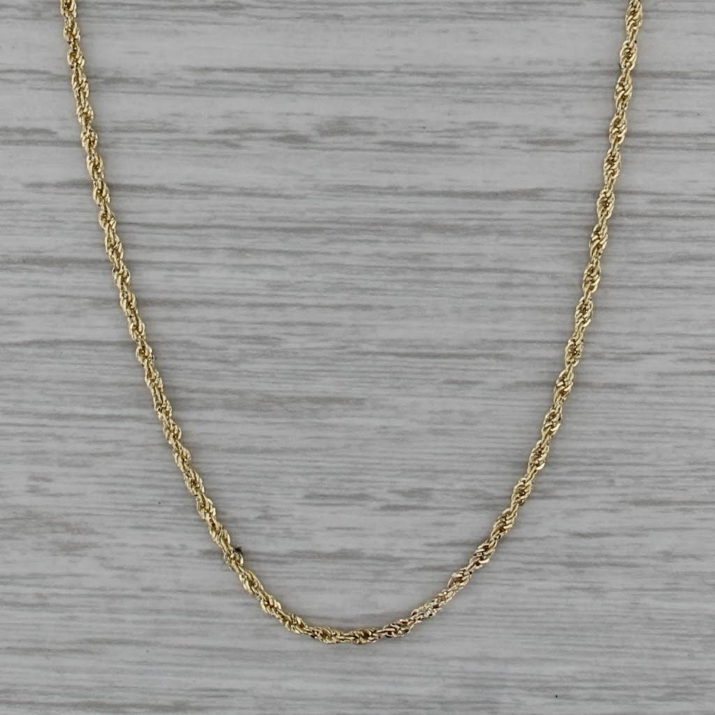 18.5" 1.5mm Rope Chain Necklace 10k Yellow Gold Lobster Clasp