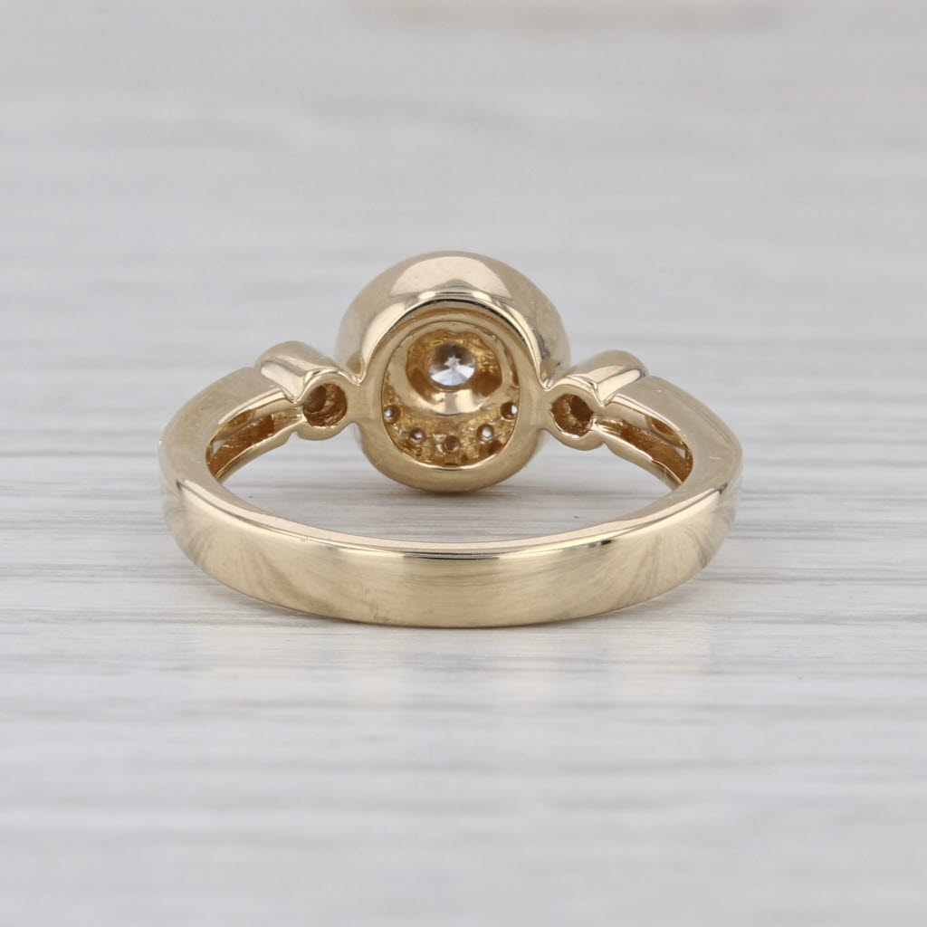 Effy 0.34ctw Round Diamond Halo Engagement Ring 14k Yelllow Gold Size 7