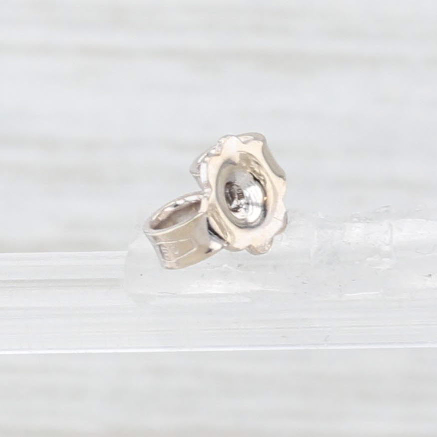 Light Gray Diamond Heart Cultured Pearl Stud Earrings 18k White Gold