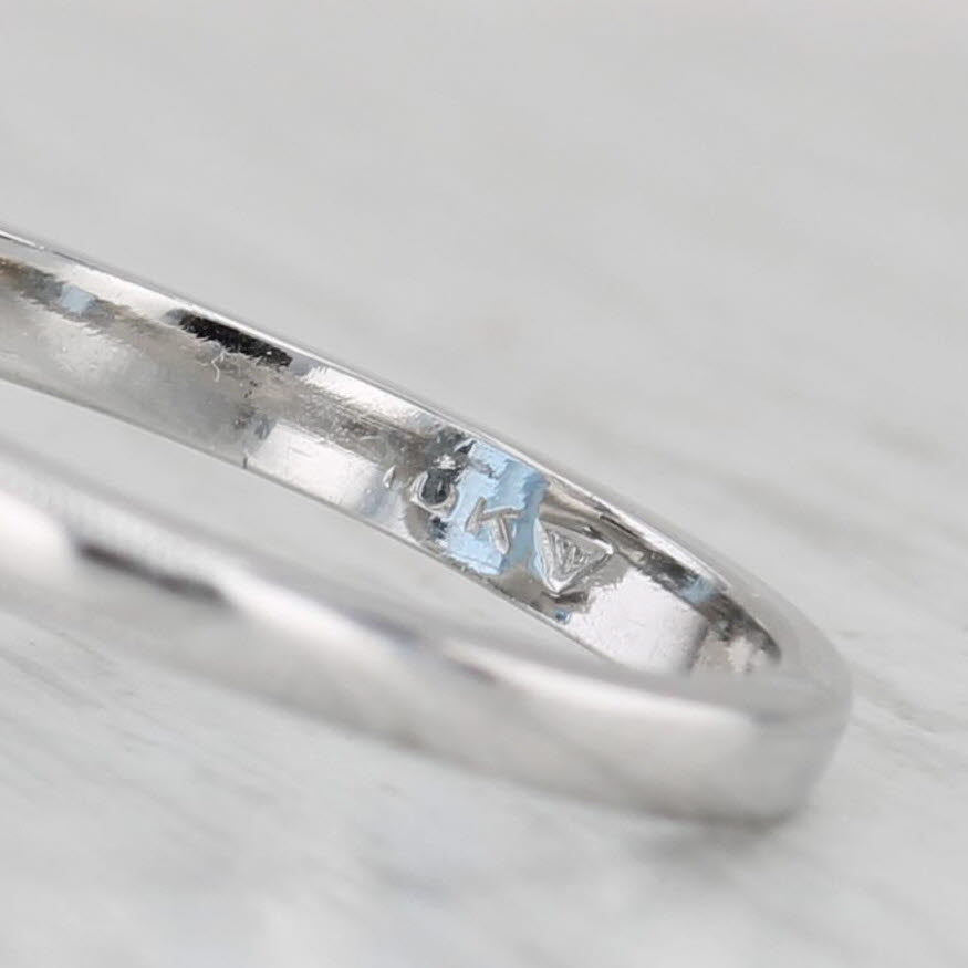 Gray 13.12ctw Lab Created Blue White Spinel Ring 10k White Gold Size 6.5