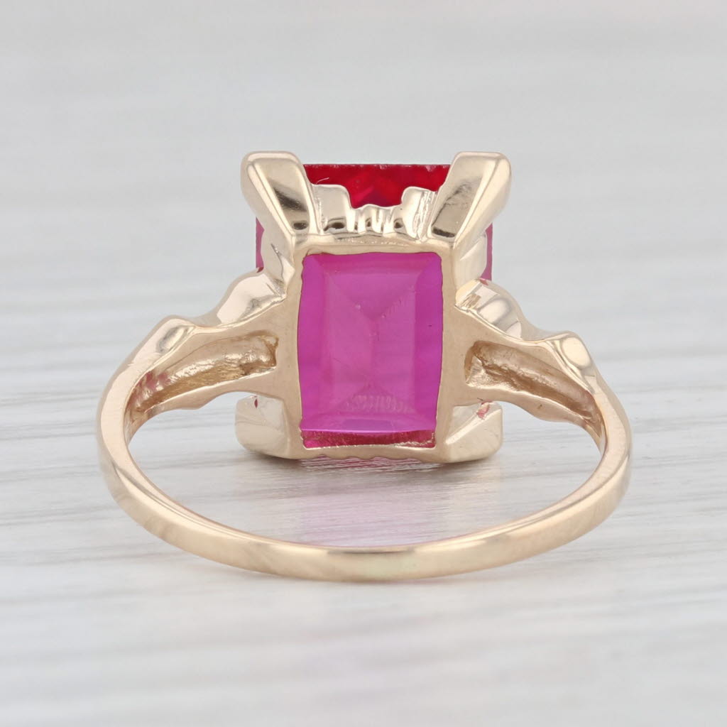 Light Gray 4.25ct Lab Created Ruby Solitaire Ring 10k Yellow Gold Size 5