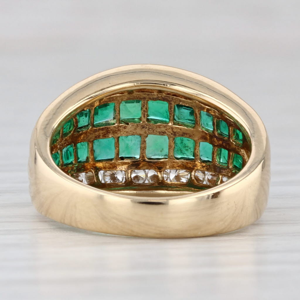 2.44ctw Emerald Diamond Ring 18k Yellow Gold Size 6.5