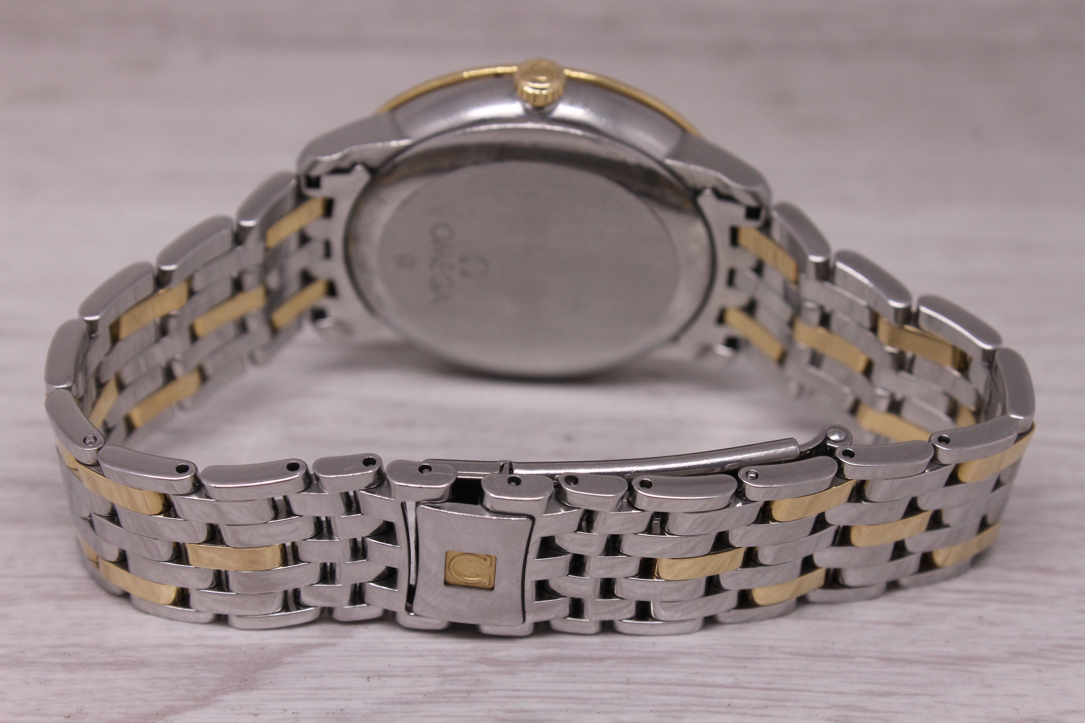 Omega DeVille Co-Axial 37mm Mens Steel 18k Gold Automatic Watch Bracelet Box Set