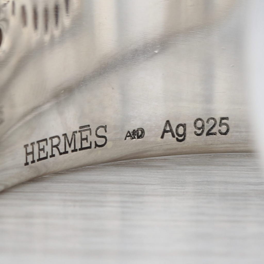 Hermes Eclips Eclypse Cuff Bracelet Sterling Silver Statement Dot Accents