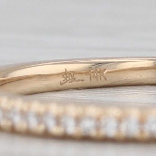 Diamond Wedding Band 14k Yellow Gold Size 7.25 Stackable Ring Shy Creations