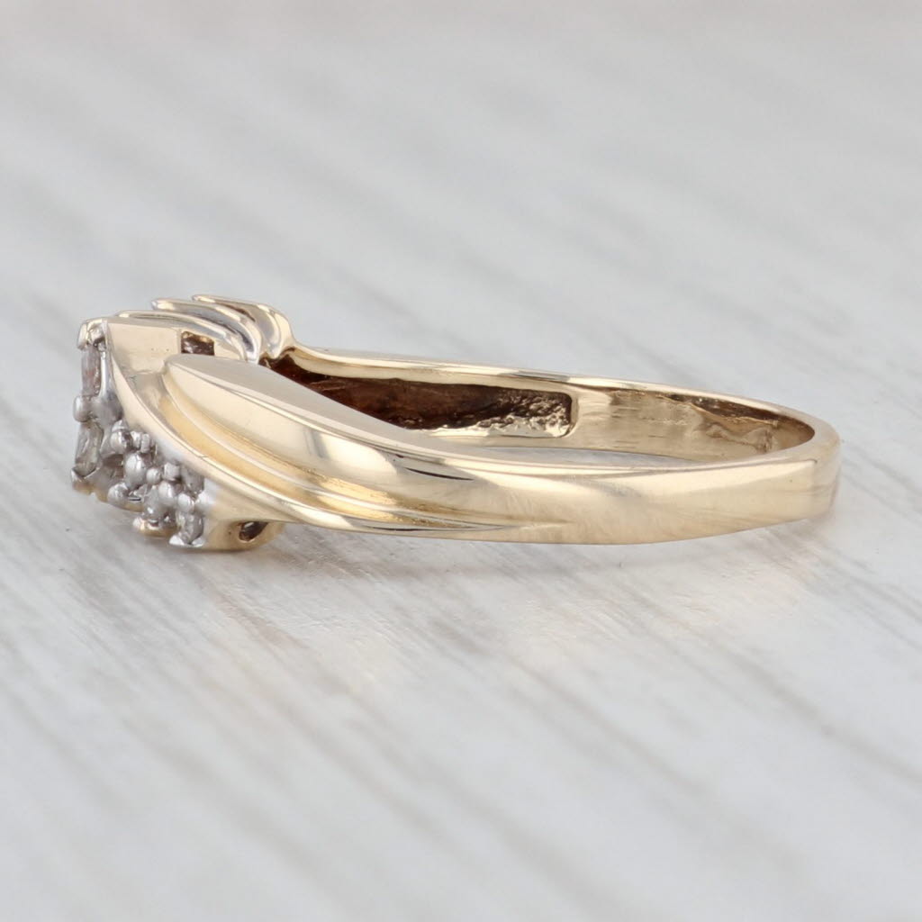 Light Gray 0.20ctw Diamond Wedding Band 10k Yellow Gold Sz 7.25 Stackable Anniversary Ring