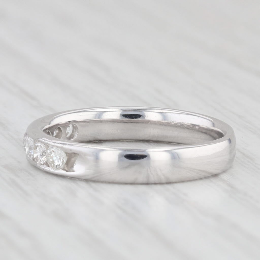 Light Gray 0.40ctw Diamond Wedding Band 14k White Gold Size 7 Ring Stackable Anniversary
