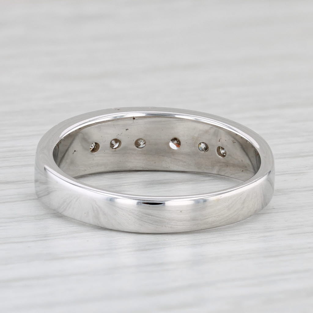 Light Gray 0.40ctw Diamond Men's Wedding Band 14k White Gold Size 10-10.25 Ring AS IS