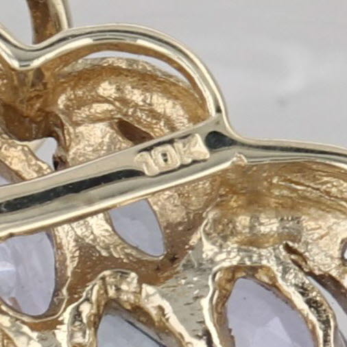 2.02ctw Tanzanite Diamond Cluster Pendant 14k Yellow Gold