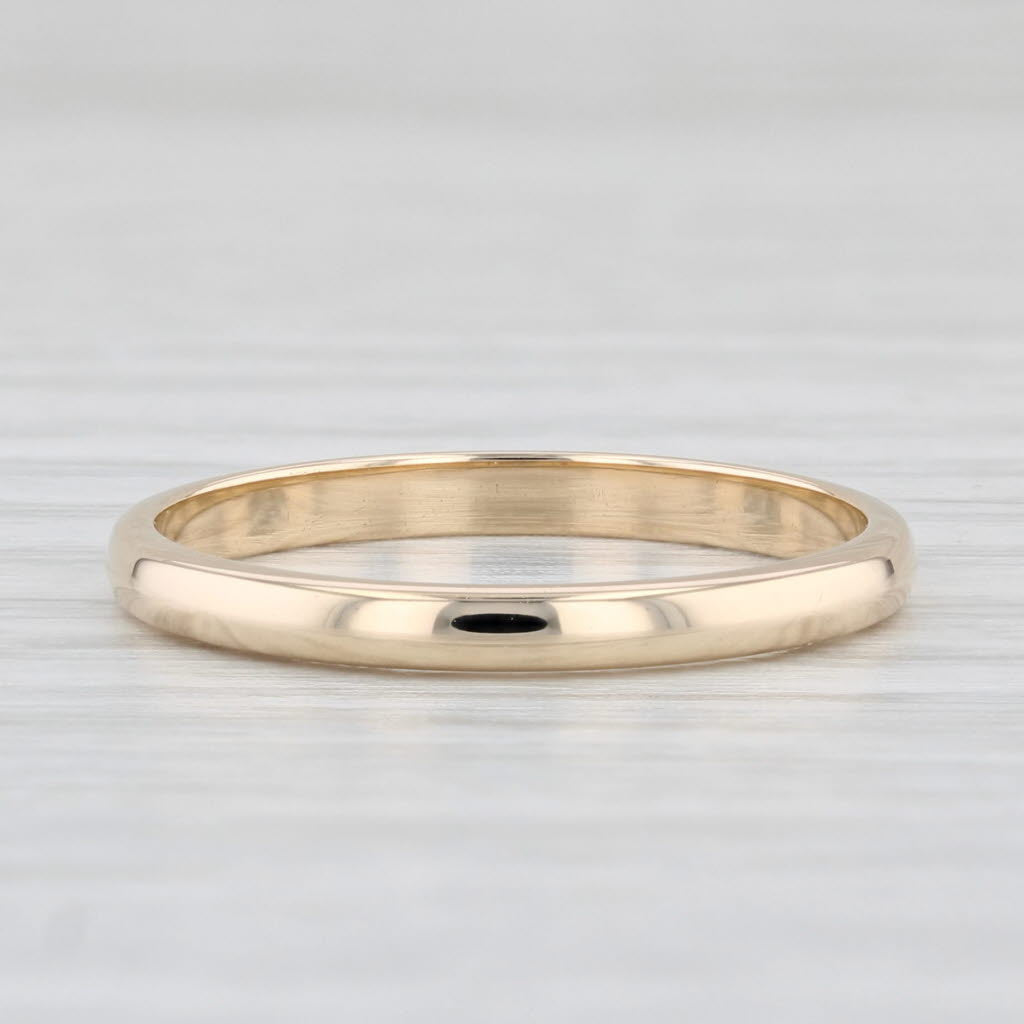 Light Gray Classic Yellow Gold Wedding Band 14k Size 7 Ring Stackable