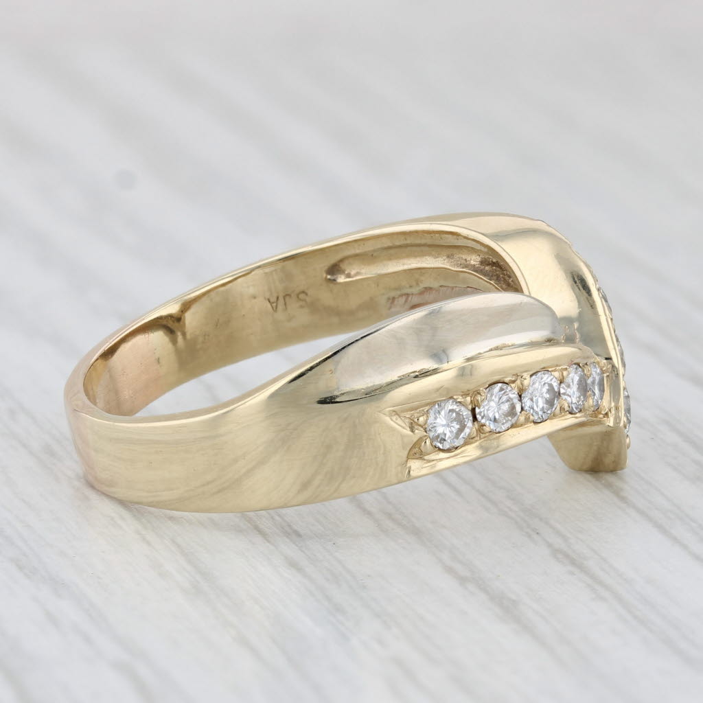 Light Gray 0.60ctw Diamond Contoured V Ring 14k Yellow Gold Size 12.75 Guard