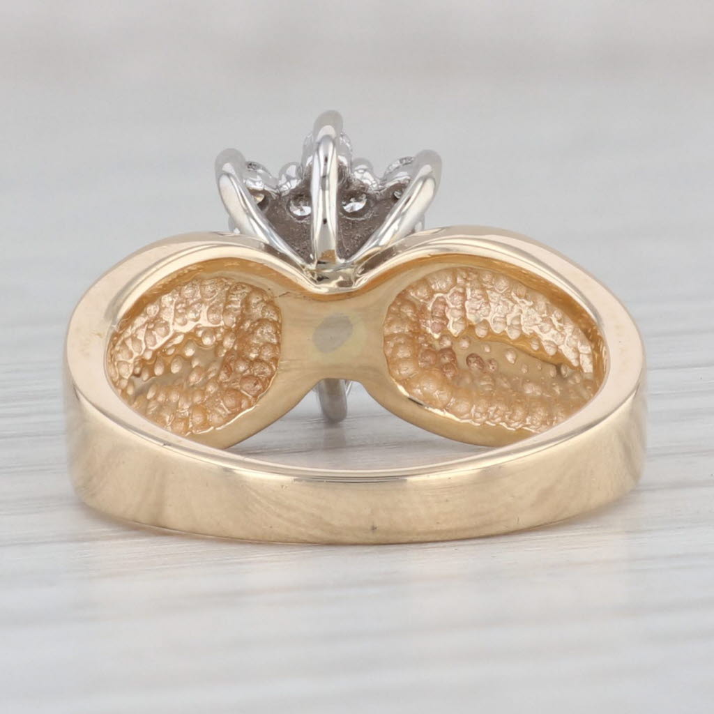 Light Gray 0.47ctw Diamond Flower Cluster Engagement Ring 14k Yellow Gold Size 6.25