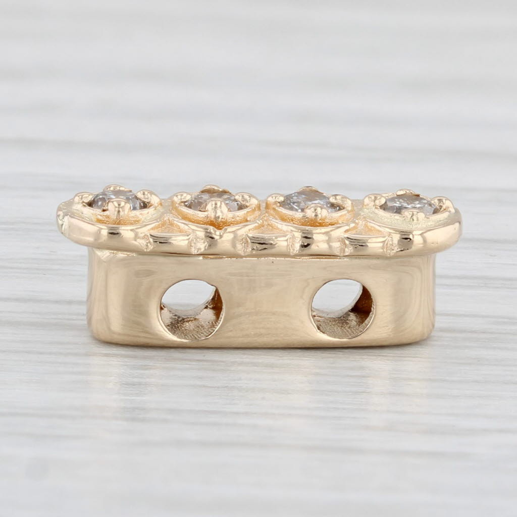 Light Gray Richard Klein Diamond Slide Bracelet Charm 14k Yellow Gold Vintage