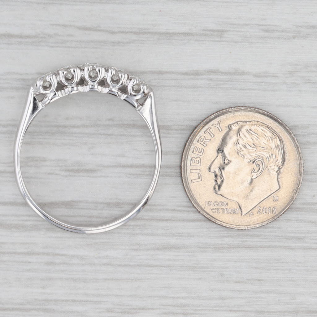Light Gray 1ctw Diamond Wedding Anniversary Ring 14k White Gold Size 9.5
