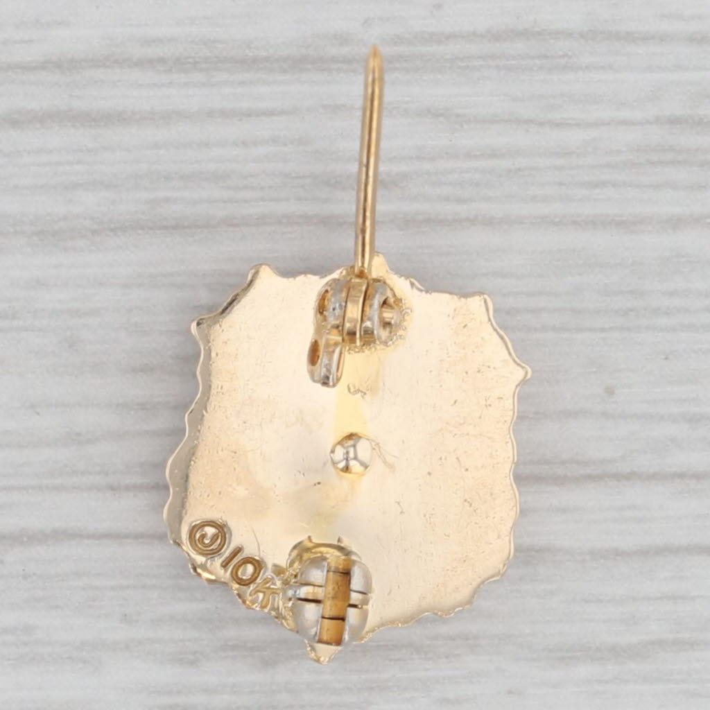 Light Gray Omega Psi Phi Fraternity Shield Badge 10k Gold Pearl Vintage Pin