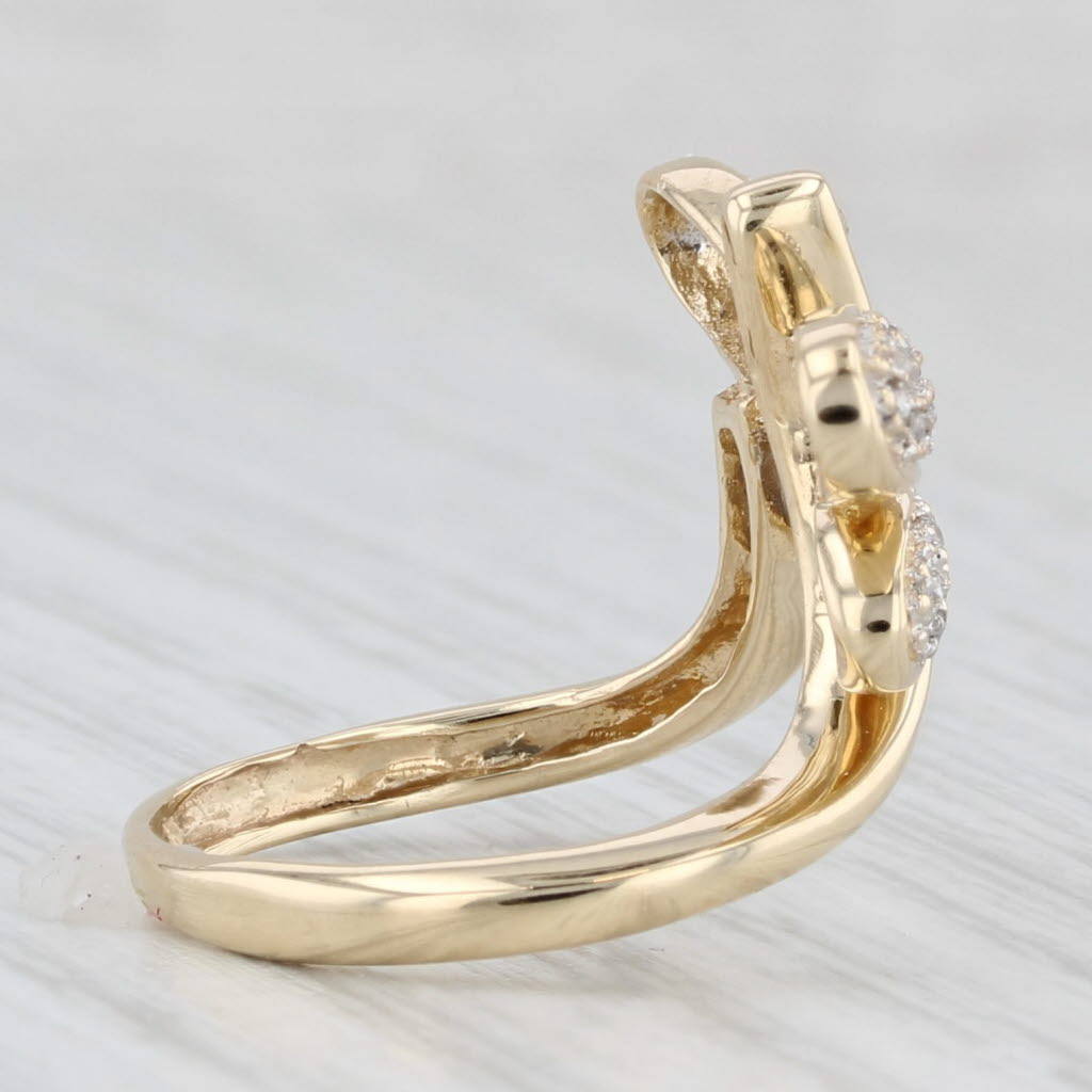 0.15ctw Diamond Dragonfly Ring 14k Yellow Gold Size 5
