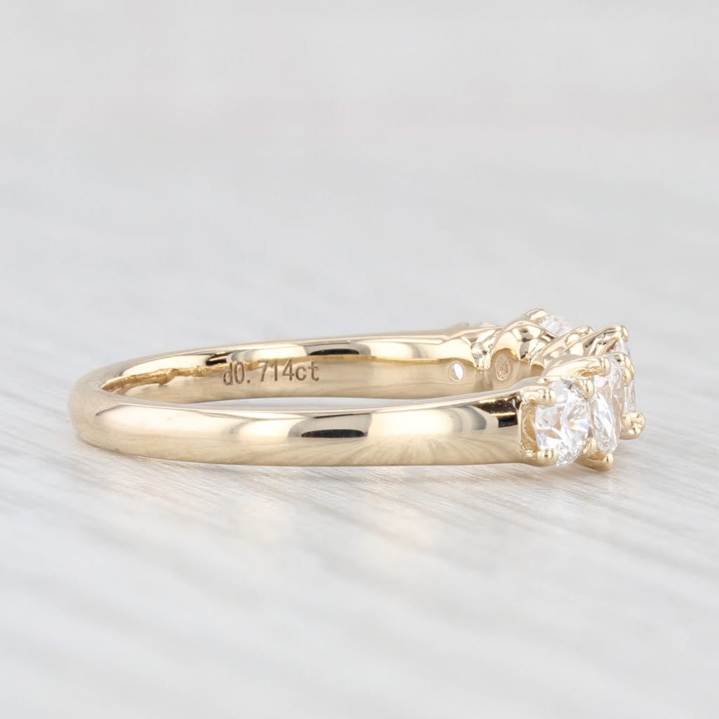 Light Gray New 0.71ctw Diamond Wedding Band 14k Yellow Gold Stackable Anniversary Ring 6.5